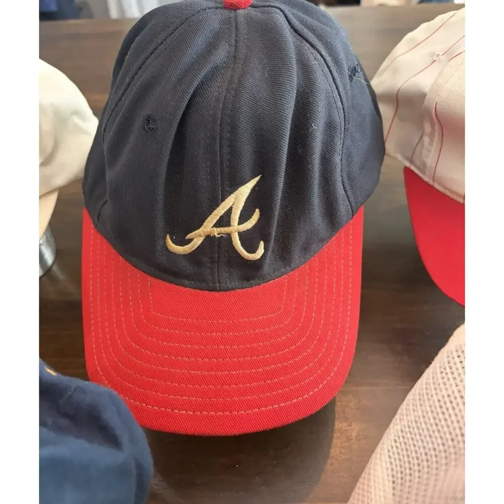 (6) Vintage Camel Baseball Hats Skoal Braves Promotional Advertising Cotton 90s